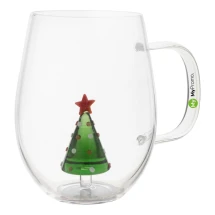 Weihnachtstasse | Borosilikatglas | 550ml | Dreidimensionaler Weihnachtsbaum