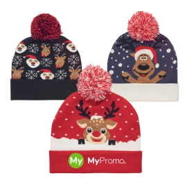 Christmas hat | Acrylic | Knitted | With bobble | Cosy