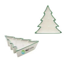 Candle | Plant based wax & ceramic | Burn time: 4h | 2 wicks | Christmas tree shape