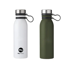 Double walled insulated bottle | Stainless steel & silicone | 600ml | Convenient bottle cap