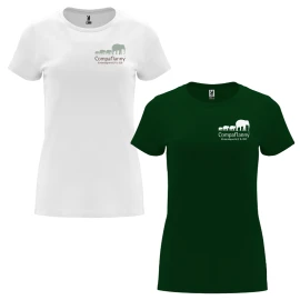 Compananny T-shirt | 100% Katoen met elastaan | Ronde hals | Voor dames