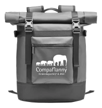 Compananny rolltop backpack | 50C tarpaulin | 29 x 13 x 37 cm | Front zippered pockets