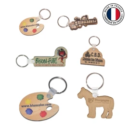 Keyring | Wood | 6x4cm | 100% Customizable | Made in France