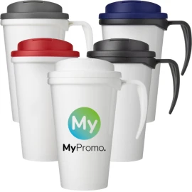Mug termico a doppia parete | Plastica | 350ml | Con manico | Made in UK