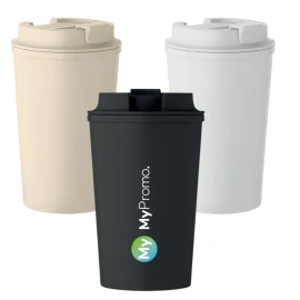 Dubbelwandige beker | PLA maïs & gerecycled PP | 350 ml | Duurzaam