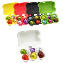 Easter eggs | Organic | 6 chocolates | In a coloured box | Printed banner