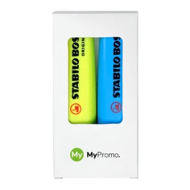 Set de 2 surligneurs Stabilo Boss Original | Carton & plastique | Encre rechargeable