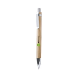 Pen | Bamboo & metal | Blue ink | Push-button mechanism | Jumbo cartridge