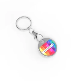 Shopping token keyring | Metal | 80x23x1.6 mm | Full color printing