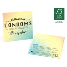 Condom | Cardboard | 64 x 64 mm | Customizable sleeve