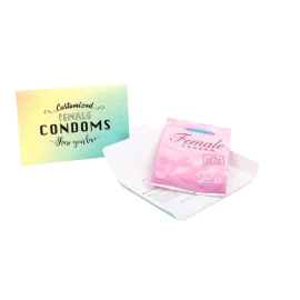 Female condom | Cardboard | 85 x 127 mm | Customizable sleeve
