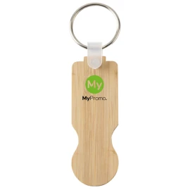 Keychain | Bamboo | 6,50 x 2,30 x 2,23 cm | Fit most supermarket trolleys