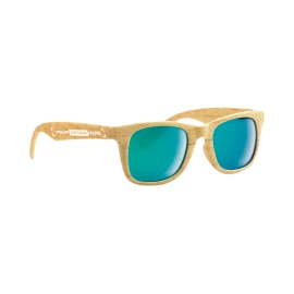 Zonnebril | Gespiegelde glazen | Houten look afwerking