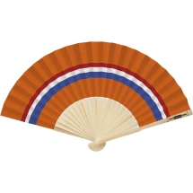 Eventail | Bambou & tissu en papier | 21x2,4x1cm | Drapeau