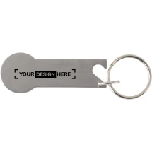 Porte-clés | Acier inoxydable | 6 x 2,3 x 0,18 cm | Multifonction | Jeton pour caddie | Décapsuleur