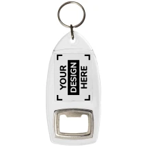 Porte-clés avec décapsuleur | Plastique |  9,7 cm x 4,7 cm | Plat