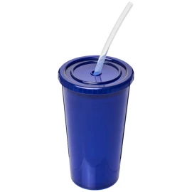 Thermobecher | PP-Kunststoff | 350ml | Mit Strohhalm