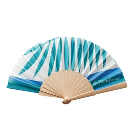 Handfan | Wood & 210T polyester | 23x42cm | Full-color print on 1 side