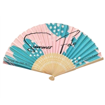 Waaier | Bamboe & papier | All over bedrukking | 21x38cm wanneer geopend | Volledig op maat gemaakt