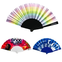 Waaier | Plastic | All over bedrukking + Extra logo op het handvat | 23x42cm wanneer geopend