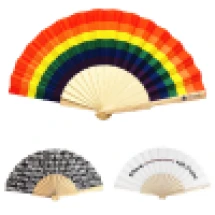 Éventail | Bois | Impression intégrale + extra logo sur la poignée | 23x42cm une fois ouvert