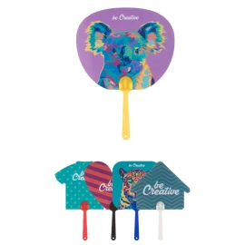 Custom made fan | Laminated paper & plastic | Full-colour print on both sides