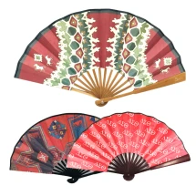 Waaier | Bamboe en polyester | All-over bedrukking aan beide zijden | 23x42 cm geopend | Levertijd: 30–35 dagen