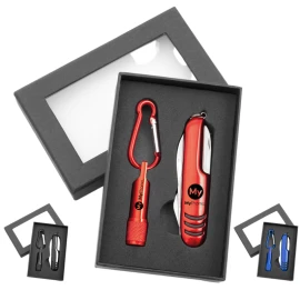 Set of pocket knife | Aluminium |  flashlight