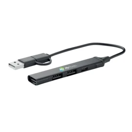 USB hub | Recycled aluminium | 4 ports | 19cm