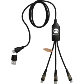 5-in-1 oplaadkabel | rPET & gerecycled ABS | 100W/5A | Snelladen | Digitaal display