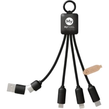 5-in-1 oplaadkabel | rPET & gerecycled ABS | 15W | Type-C | Verlicht logo