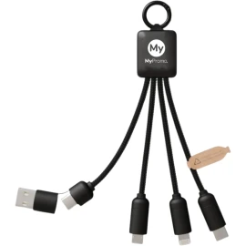 Cable de carga 5 en 1 | rPET y ABS reciclado | 15W | Tipo-C | Logo iluminado