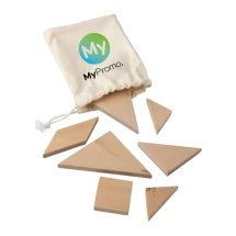 Tangram-Puzzle | Holz | Mit Baumwollbeutel | Vollfarbdruck
