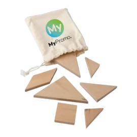 Tangram puzzle | Wood | With cotton pouch | Full color