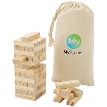 Block-stacking game | Pine wood | Cotton pouch