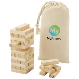 Block-stacking game | Pine wood | Cotton pouch