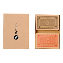 Spanish and french playing set | Recycled cardboard | 104 cards | With a kraft carboard and lid