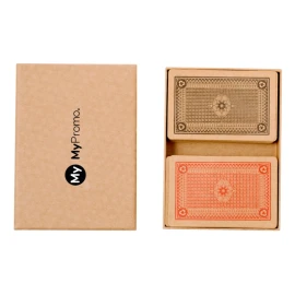 Spanish and french playing set | Recycled cardboard | 104 cards | With a kraft carboard and lid