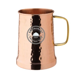 Jarra de cerveza martillada | Acero inoxidable | 600ml | Alta calidad