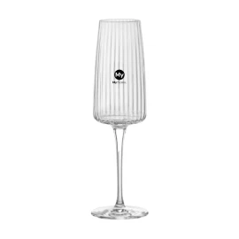 Copa de champán | 255 ml | Cristal acanalado | Fabricado en Italia | Alta calidad