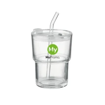 Tumbler | Glass | 400 ml | With removable straw