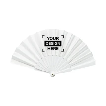 Ventaglio | Plastica | Logo grande | 23x42cm quando aperto