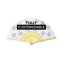 Ventaglio | Bambù & poliestere | 21x38cm quando è aperto | Completamente personalizzabile