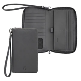 Hugo Boss double b saffiano reisportemonnee | leer