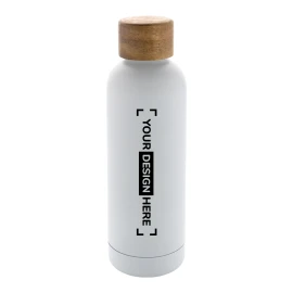 Thermoflasche | Recycelter Stahl | 500ml | Mit Holzdeckel