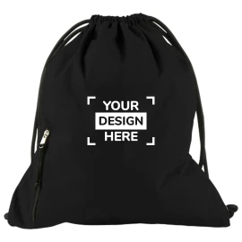 Tas met koord | Nylon | 45x37x2cm | Incl. voorkant met rits