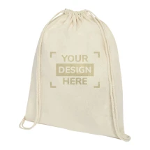 Sac à dos à cordon de serrage | Coton 140 g/m² | Résistance jusqu'à un poids de 5 kg
