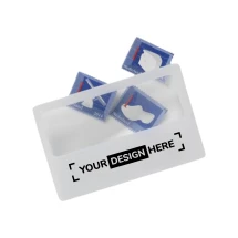Loupe | PVC | Format carte de crédit | Grossit jusqu'à 3 fois