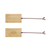 Étiquette bagage | Bambou | 9x5cm | Ficelle de 30cm | Fabriquée en France