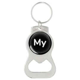 Keyring with round doming | Metal | Bottle opener